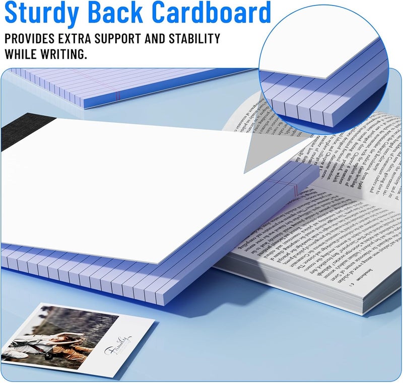 Ciphyfee 3pcsLegal Pads 8.5 x 11, Notepads 8.5 x 11 Inch, Purple Note Pads Clear Print Writing Pads of Paper, Memo Pads , Perforate Legal Notepads Paper , Wide Ruled Lined with Sturdy Back,30 Sheets/Pack - Image 5